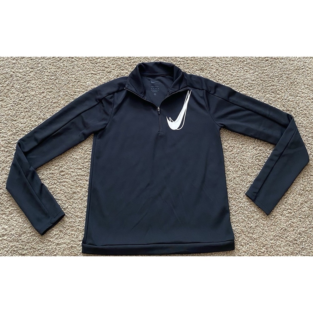 Nike Women's 1/2 Half‎ Zip Dri-Fit Running Just Do It Top Size XS Black